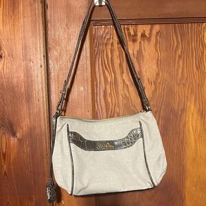 Kipling Cream and Brown Shoulder Bag